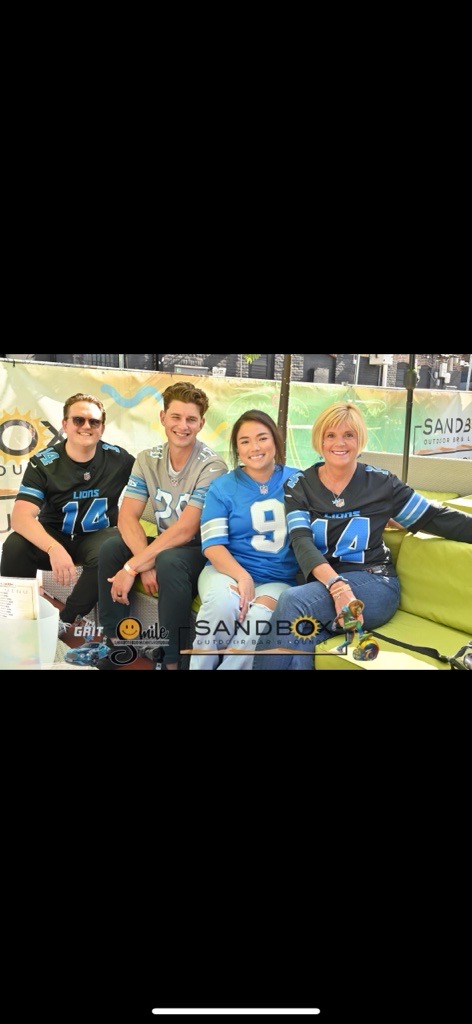 Friends in Lions jerseys at last year's event